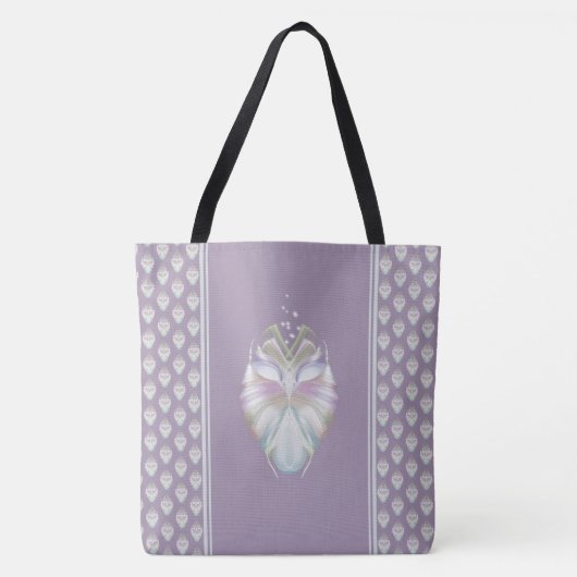Pastel Paarse Oracle Owl Tote Bag (Voorkant)