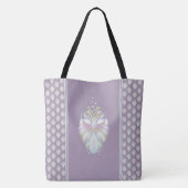 Pastel Paarse Oracle Owl Tote Bag (Achterkant)