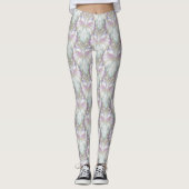 Pastel Paarse Oracle Uil Patroon Leggings (Voorkant)