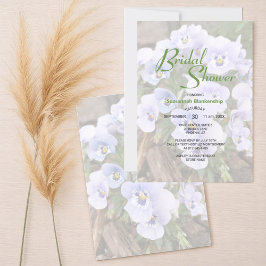 Pastel Paarse Pansies Foto Vrijgezellenfeest Sjabl Kaart