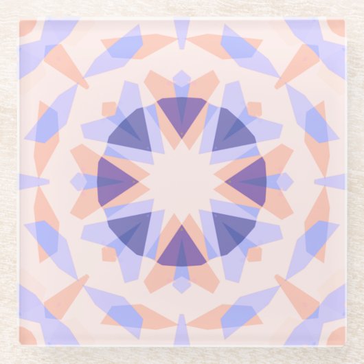  pastel Paarse perzik ster eclectische kitsch Glazen Onderzetter (Voorkant)