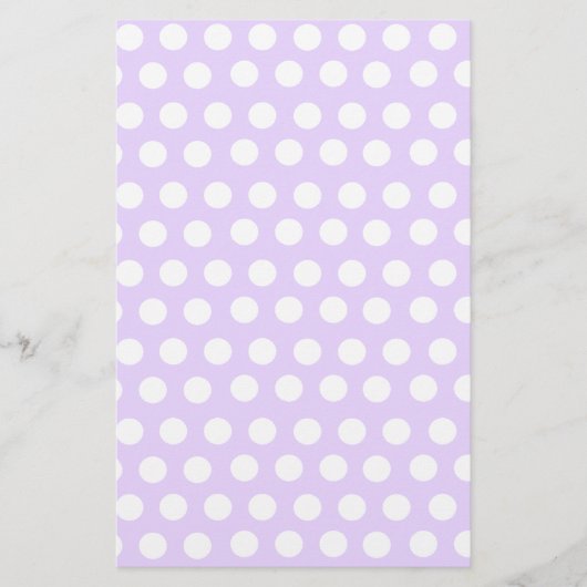 Pastel Paarse Polka Dots Briefpapier (Voorkant)