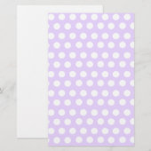 Pastel Paarse Polka Dots Briefpapier (Voorkant / Achterkant)