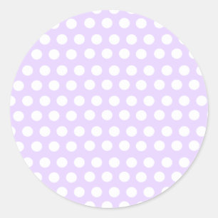 Pastel Paarse Polka Dots Ronde Sticker