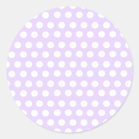 Pastel Paarse Polka stippen Ronde Sticker (Voorkant)