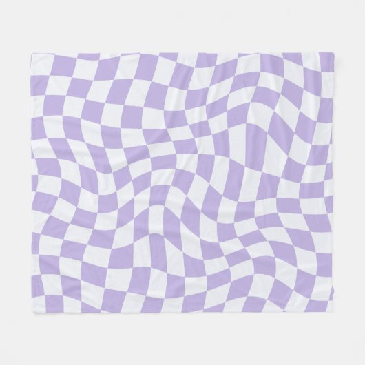 Pastel Paarse psychedelische geruite groovy grid p Fleece Deken (Voorkant (Horizontaal))