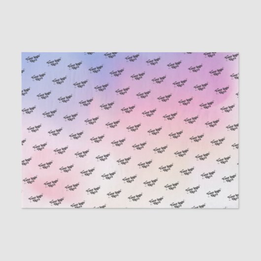 Pastel Paarse Rainbow Gradient Logo Herhaal Patroo Tissuepapier (Voorkant)