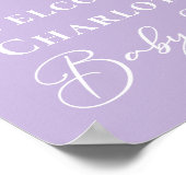 Pastel Paarse Rocking Horse Baby shower Custom Poster (Hoek)