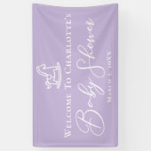 Pastel Paarse Rocking Horse Baby shower Custom Spandoek (Verticaal)
