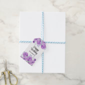 Pastel Paarse Roos Bloemengroen Happy Birthday Cadeaulabel (Met Touw)