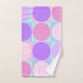 Pastel Paarse roze Aqua Geometrische cirkelvormig  Bad Handdoek (Handdoek)