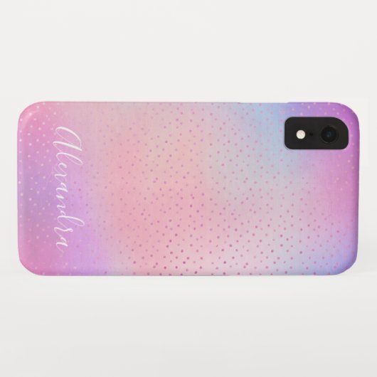 Pastel Paarse Roze Blauw Monogram Naam Case-Mate iPhone Case (Achterkant (horizontaal))