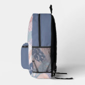 Pastel Paarse Roze Blauw Wavy Patroon Bedrukte Rugzak (Rechts)