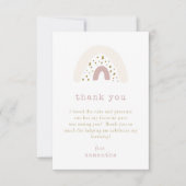 Pastel Paarse Roze Boho Regenboog Verjaardagsfeest Bedankkaart (Voorkant)