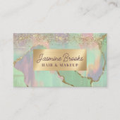 Pastel Paarse Roze en Mint Modern Gold accenten Visitekaartje (Voorkant)