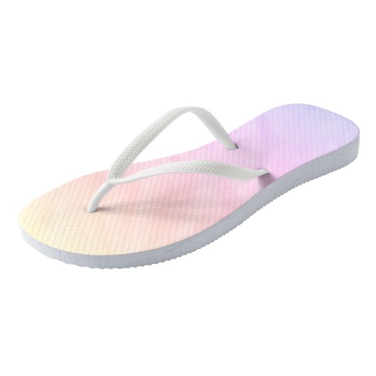 Pastel Paarse roze gele Waterverven Teenslippers (Schuin)