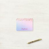 Pastel Paarse Roze Glitter Gouden Sterren Post-it® Notes (Op bureau)