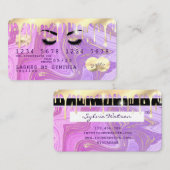 pastel paarse roze gouden druppels marmer Credit K Visitekaartje (Voorkant / Achterkant)