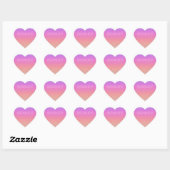 Pastel Paarse Roze Koraal Ombre - enorme monogram Hart Sticker (Vel)