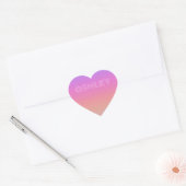 Pastel Paarse Roze Koraal Ombre - enorme monogram Hart Sticker (Envelop)