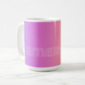Pastel Paarse Roze Koraal Ombre - enorme monogram Koffiemok (Voorkant links)