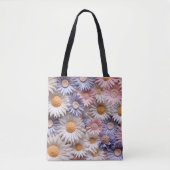 PASTEL PAARSE ROZE PERZIK WITTE DAISY FLOWERS TOTE BAG (Voorkant)