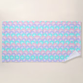 pastel paarse roze turquoise mermaid scales strandlaken (Voorkant)