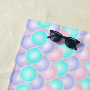  pastel paarse roze turquoise mermaid scales strandlaken