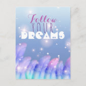 Pastel Paarse roze veren Inspirerend Briefkaart (Voorkant)