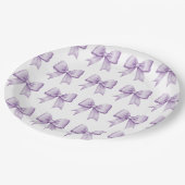 Pastel Paarse Satin Bow Pattern Papieren Bordje (Gekanteld)