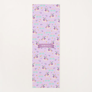 Pastel Paarse Schattigee Rainbow Eenhoorn Patter Yogamat
