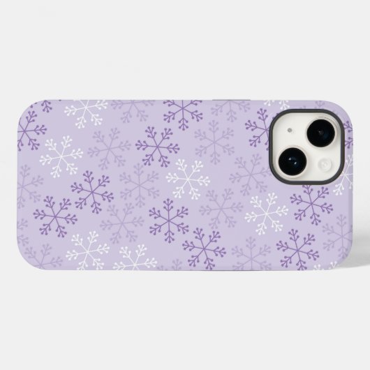  Pastel Paarse Snowflakes Telefoontas Case-Mate iPhone Case (Achterkant (horizontaal))