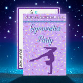 Pastel Paarse Sprinkles Gymnastiek Verjaardagsfees Kaart