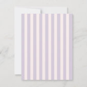 Pastel Paarse strepen Elegant Monogram Notitiekaartje (Achterkant)