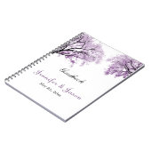 Pastel Paarse Trees notebook - Guestbook Notitieboek (Linkerzijde)