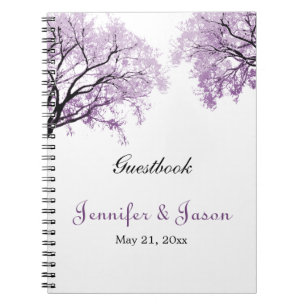Pastel Paarse Trees notebook - Guestbook Notitieboek