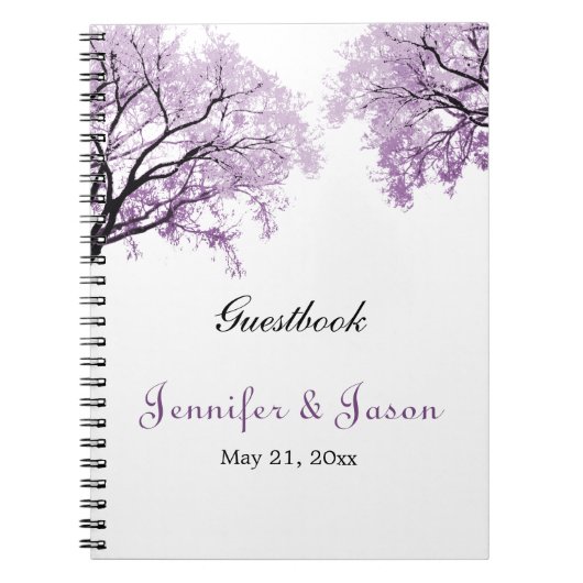 Pastel Paarse Trees notebook - Guestbook Notitieboek (Voorkant)