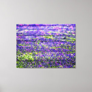 Pastel Paarse ventilator op hout Canvas Afdruk