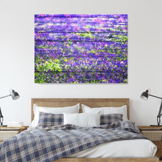 Pastel Paarse ventilator op hout Canvas Afdruk (Insitu (Slaapkamer))