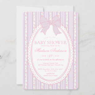 Pastel Paarse Vintage Fantasie Bloemen Baby Shower Kaart