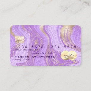 pastel paarse violet lavender marmer Creditcard Visitekaartje