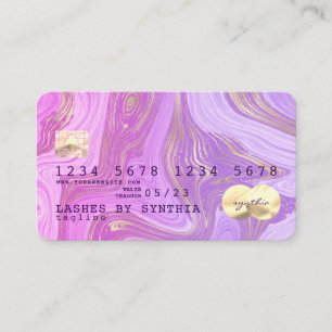 pastel paarse violet lavender marmer Creditcard Visitekaartje