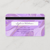 pastel paarse violette lavendel marmer Credit Kaar Visitekaartje (Achterkant)