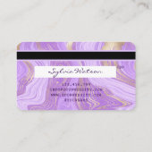 pastel paarse violette lavendel marmer Credit Kaar Visitekaartje (Achterkant)