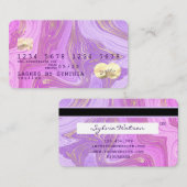 pastel paarse violette lavendel marmer Credit Kaar Visitekaartje (Voorkant / Achterkant)