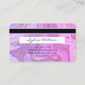pastel paarse violette lavendel marmer Credit Kaar Visitekaartje (Achterkant)