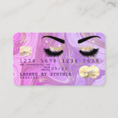 pastel paarse violette marmer Credit Kaart Lashes Visitekaartje (Voorkant)