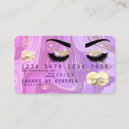 pastel paarse violette marmer Credit Kaart Lashes Visitekaartje