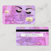 pastel paarse violette marmer Credit Kaart Lashes Visitekaartje (Voorkant / Achterkant)