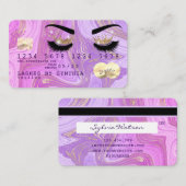 pastel paarse violette marmer Credit Kaart Lashes Visitekaartje (Voorkant / Achterkant)